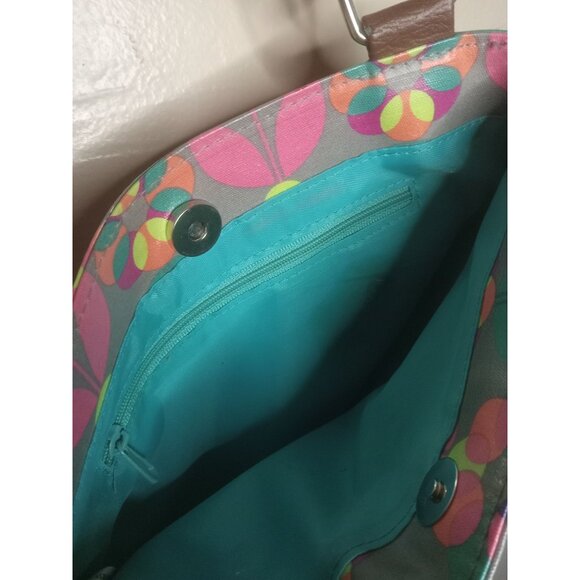 Lily Bloom Small Floral Thermoplastic Crossbody Bag Easy Clean Eco Friendly - Picture 5 of 5